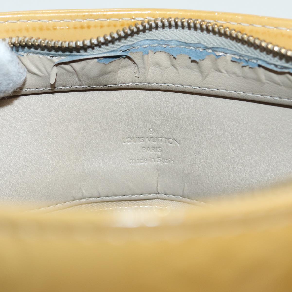 LOUIS VUITTON Monogram Vernis Houston Hand Bag Beige M91004 LV 84738