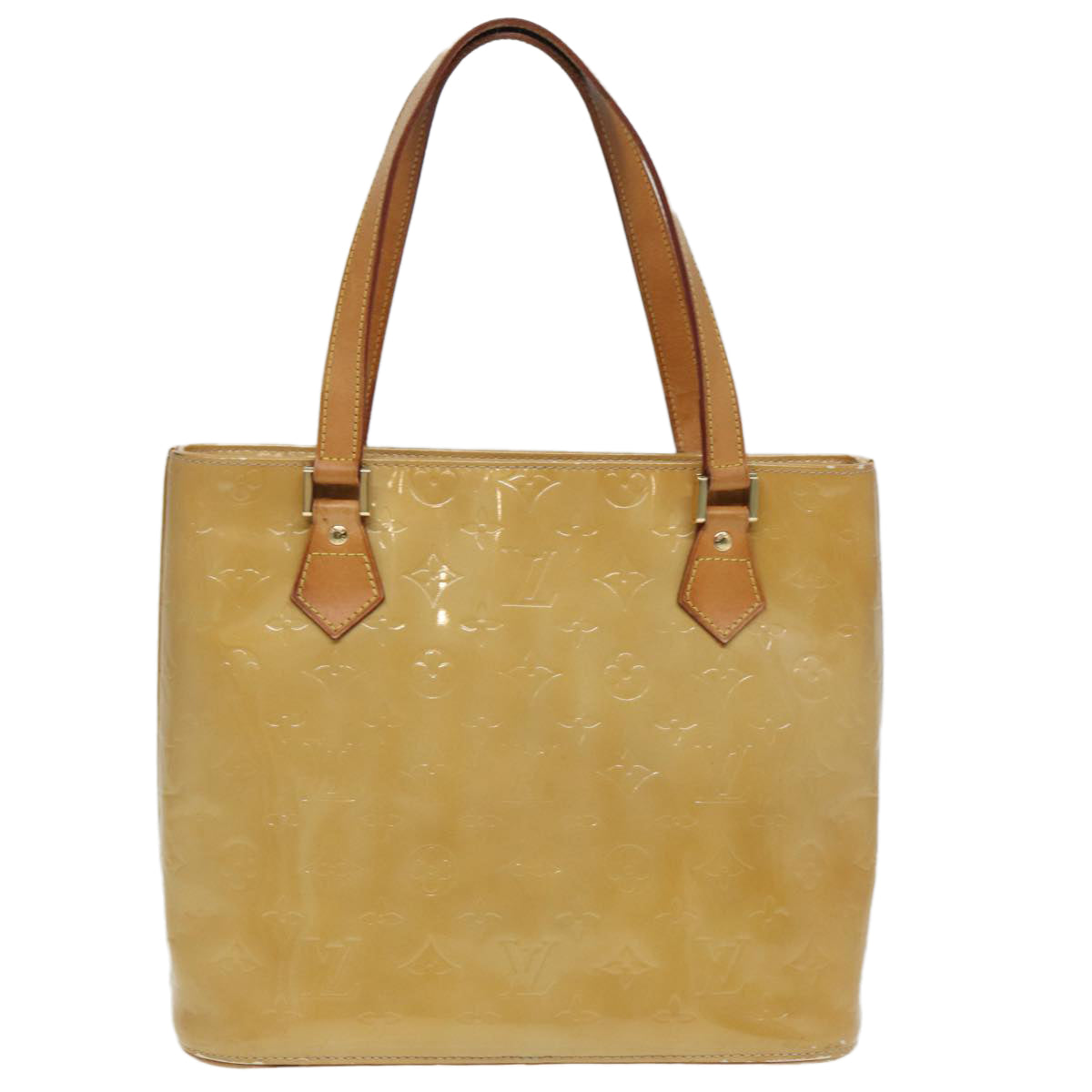 LOUIS VUITTON Monogram Vernis Houston Hand Bag Beige M91004 LV 84738