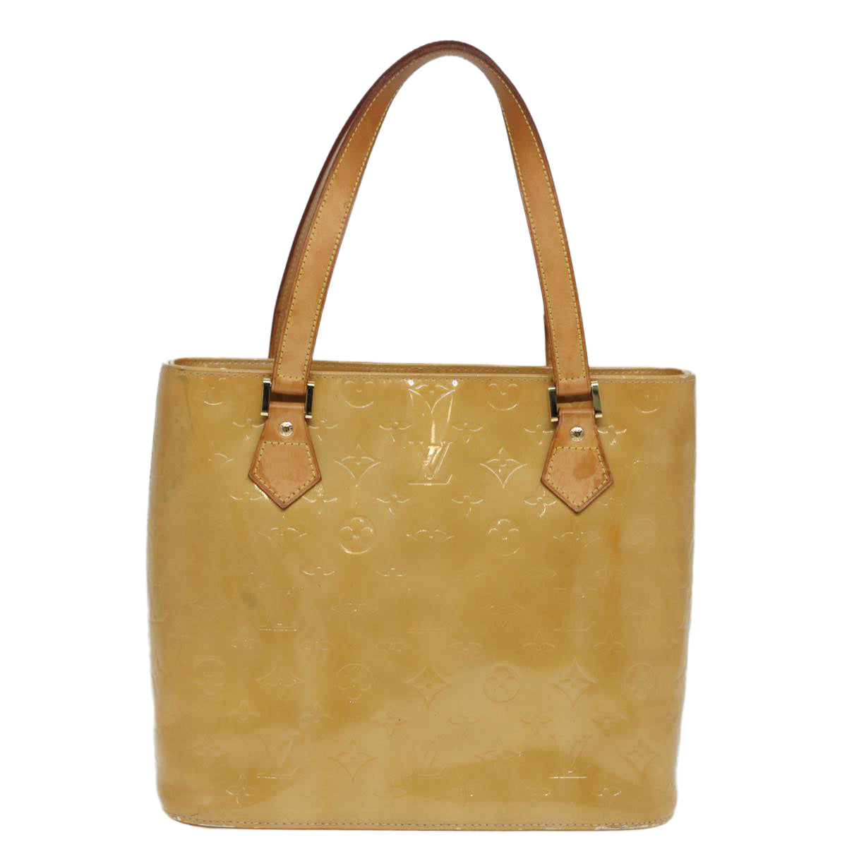 LOUIS VUITTON Monogram Vernis Houston Hand Bag Beige M91004 LV 84738