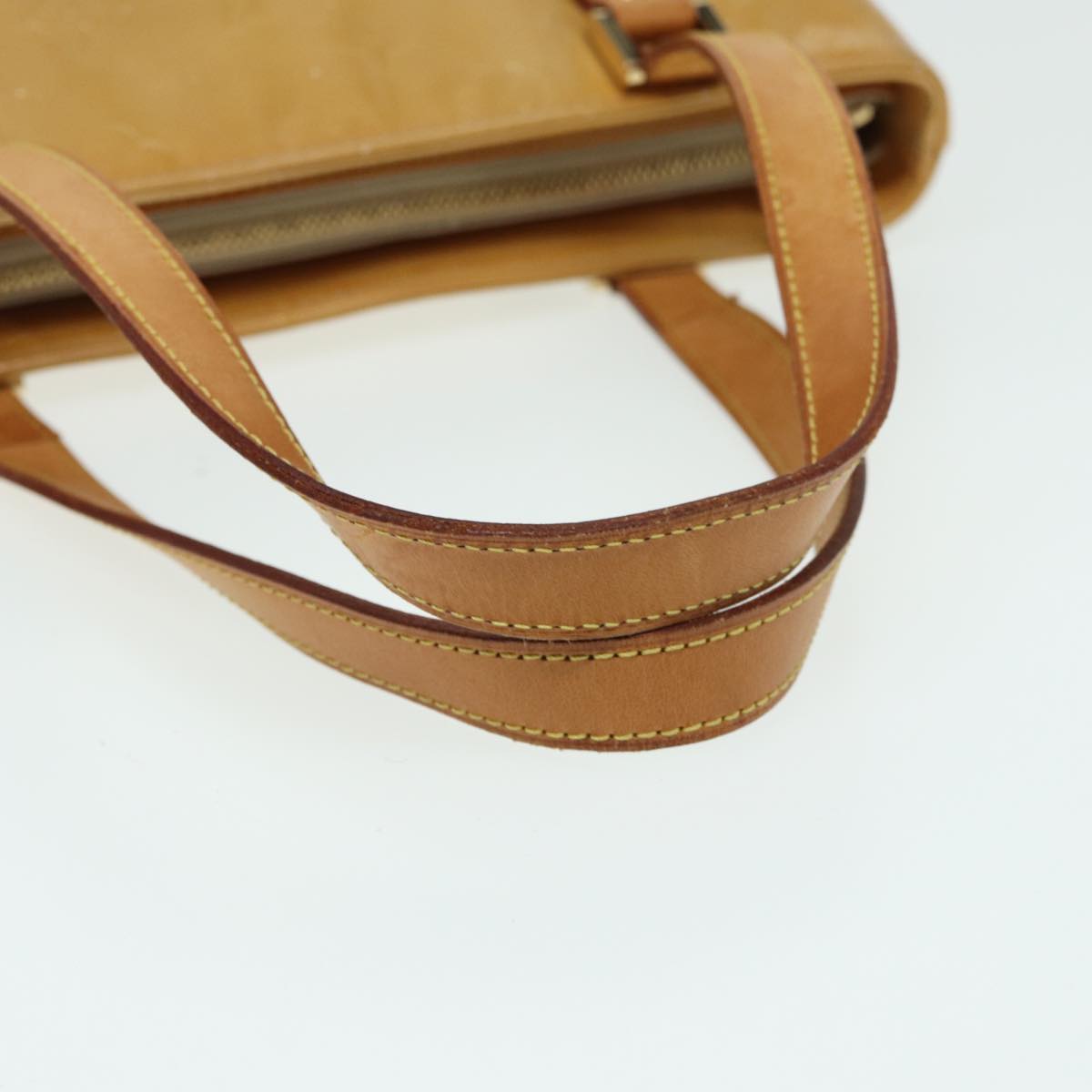 LOUIS VUITTON Monogram Vernis Houston Hand Bag Beige M91004 LV 84738