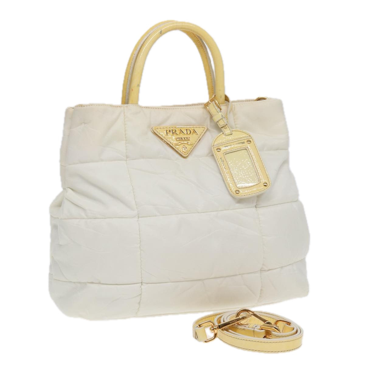 Luxury Prada Shoulder Bag Nylon White  84770