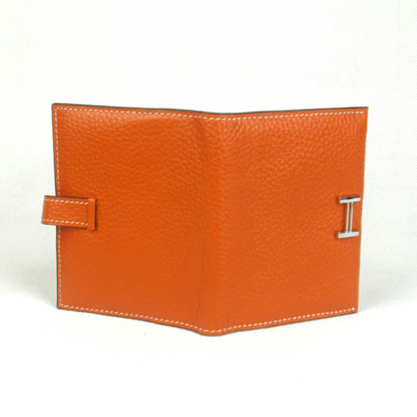 Luxury Hermes Wallet H009 Wallet Cow Leather Orange