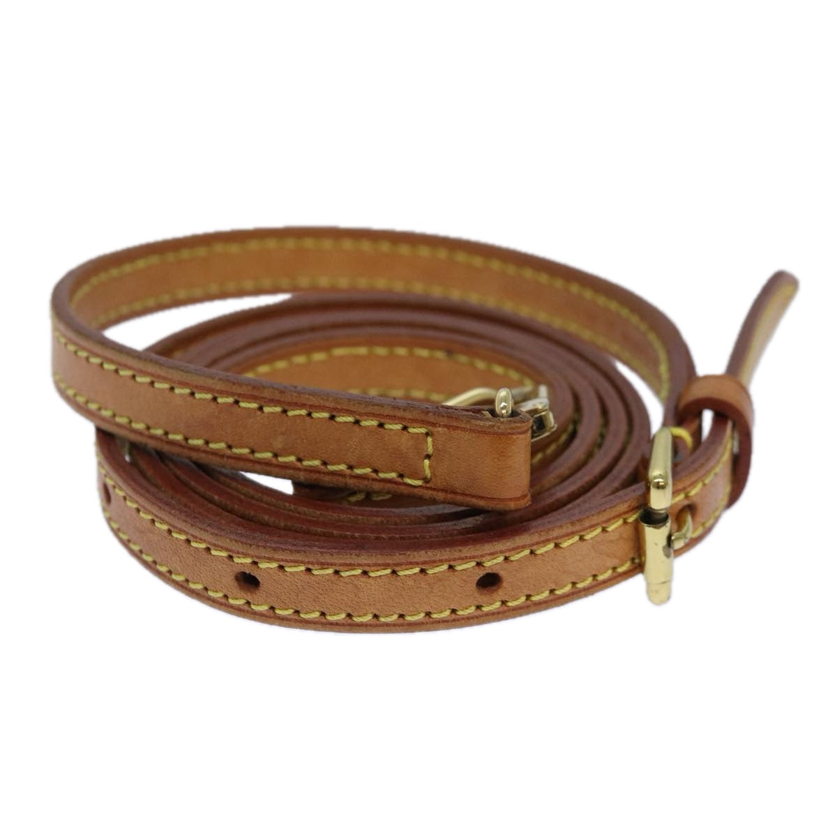 LOUIS VUITTON Adjustable Shoulder Strap Leather 37.4""-44.9"" Beige 84900