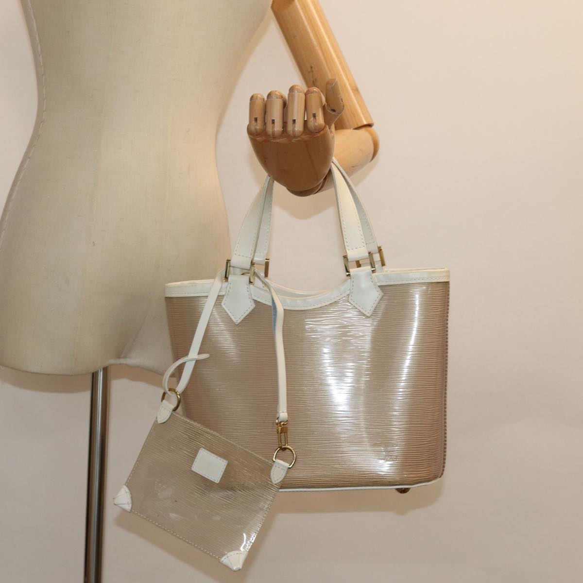 LOUIS VUITTON Epi Plage Mini Lagoon Bay Hand Bag White M92263 LV 84972