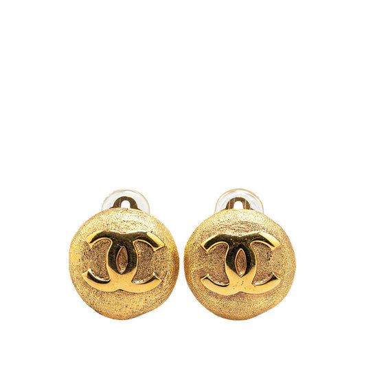 Chanel Vintage Coco Mark Round Earrings