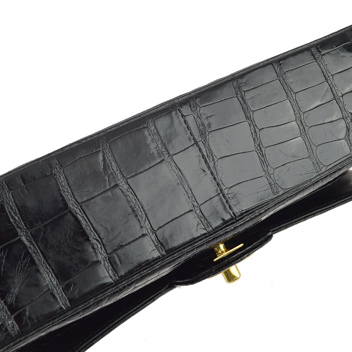 Chanel * Black Crocodile Medium Classic Double Flap Shoulder Bag