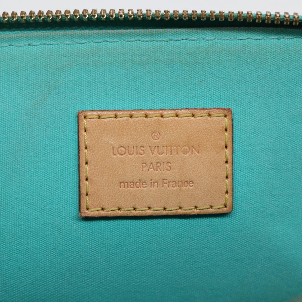 LOUIS VUITTON Monogram Vernis Alma PM Hand Bag Blue Lagon M91694 LV 85093
