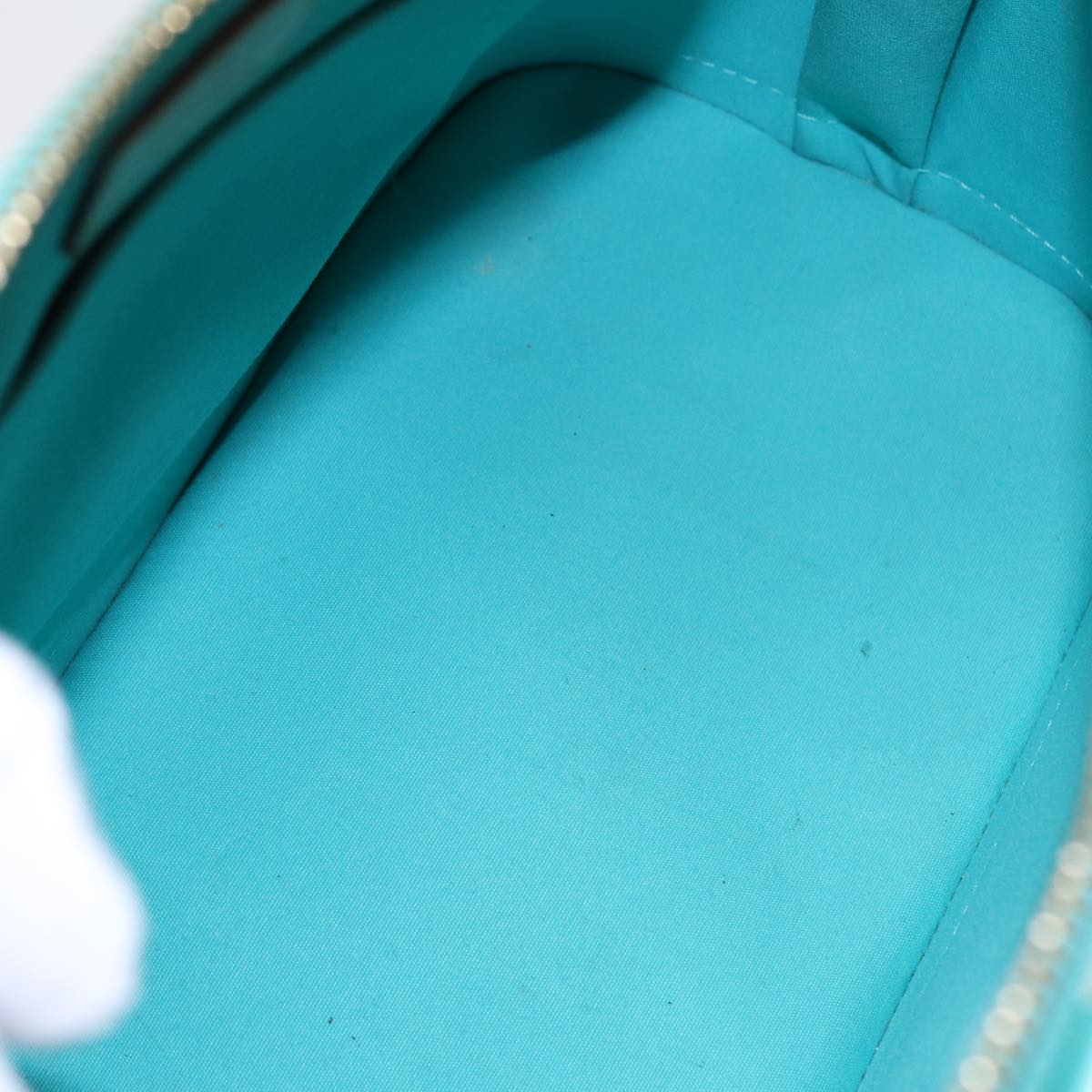 LOUIS VUITTON Monogram Vernis Alma PM Hand Bag Blue Lagon M91694 LV 85093