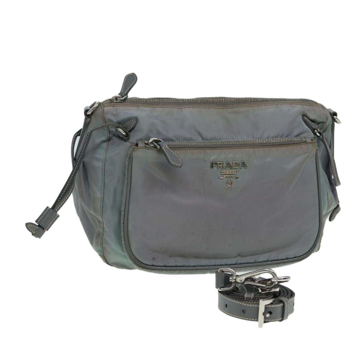 Luxury Prada Shoulder Bag Nylon Gray  85137