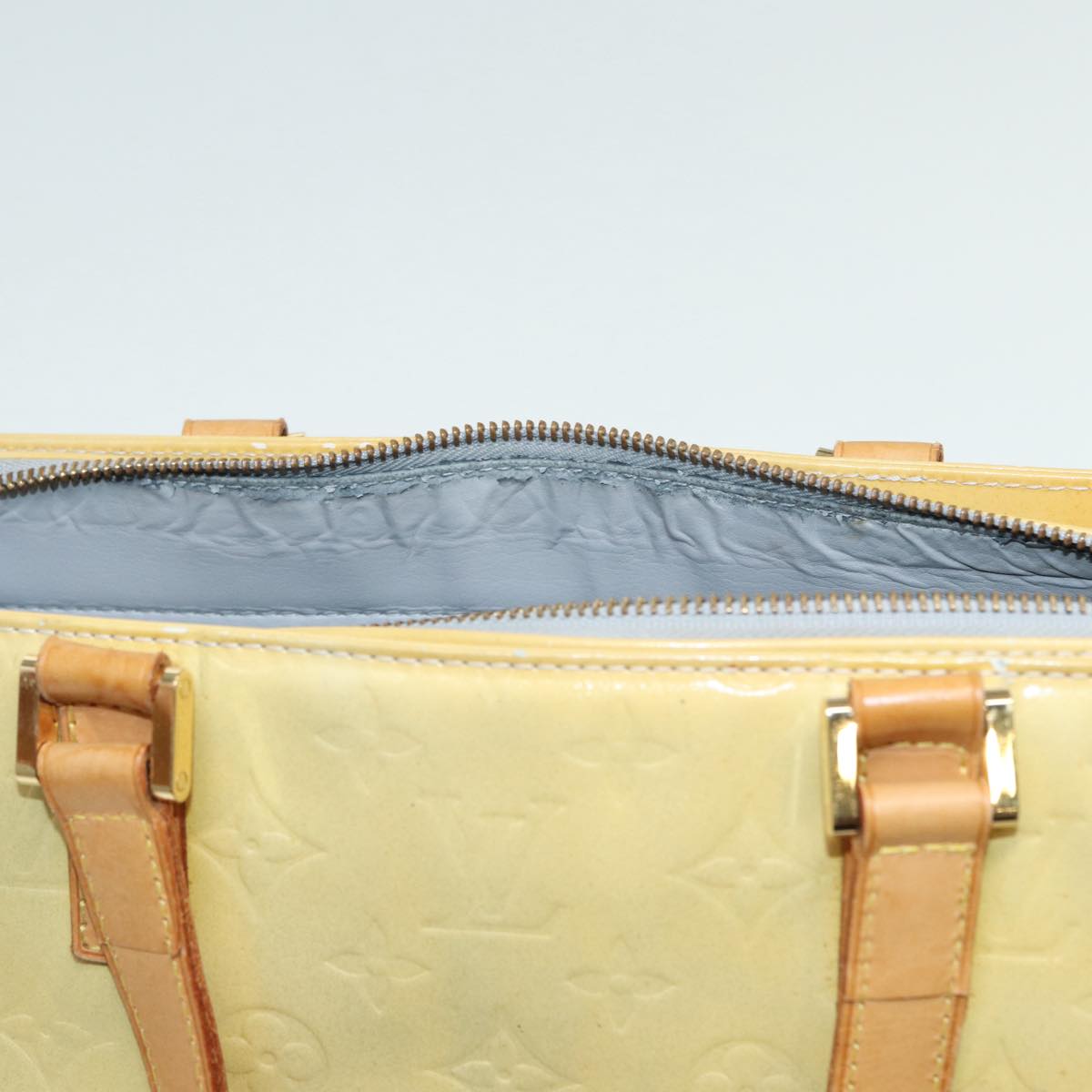 LOUIS VUITTON Monogram Vernis Columbus Tote Bag Gris M91028 LV 85167