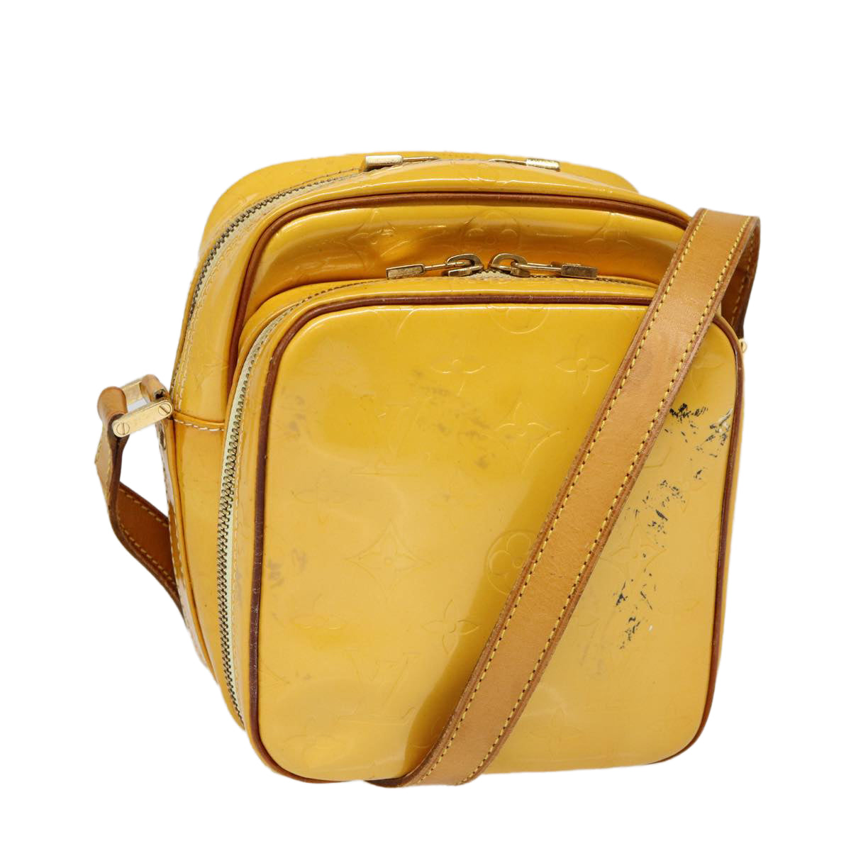 LOUIS VUITTON Monogram Vernis Wooster Shoulder Bag Yellow M91075 LV 85174