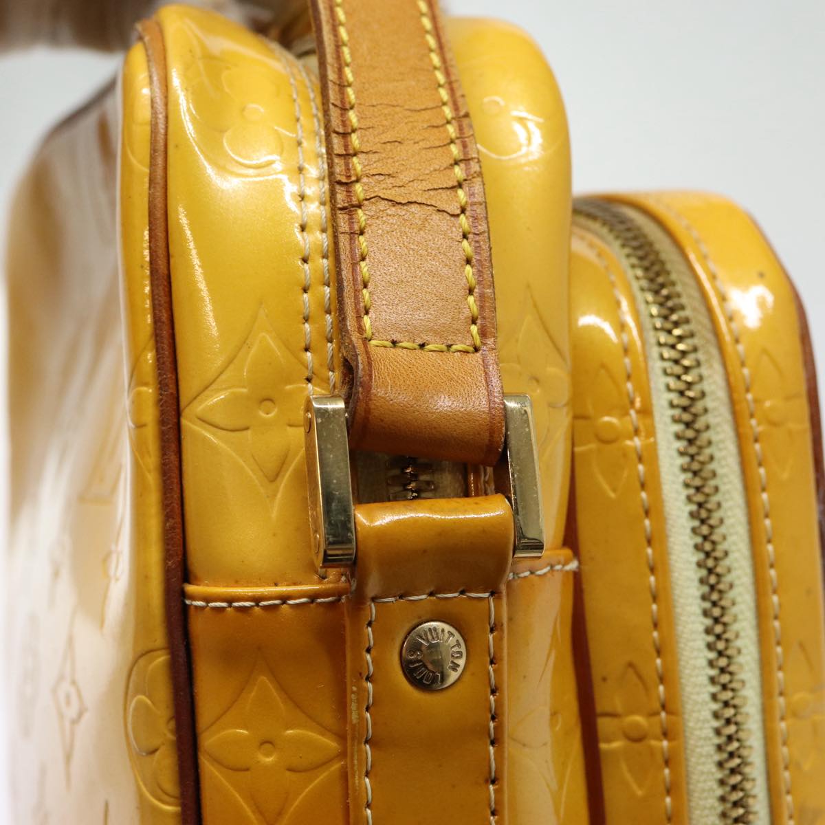LOUIS VUITTON Monogram Vernis Wooster Shoulder Bag Yellow M91075 LV 85174
