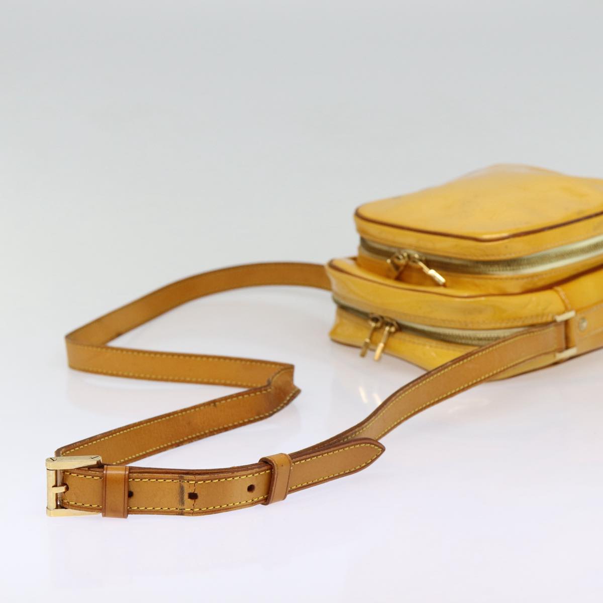 LOUIS VUITTON Monogram Vernis Wooster Shoulder Bag Yellow M91075 LV 85174