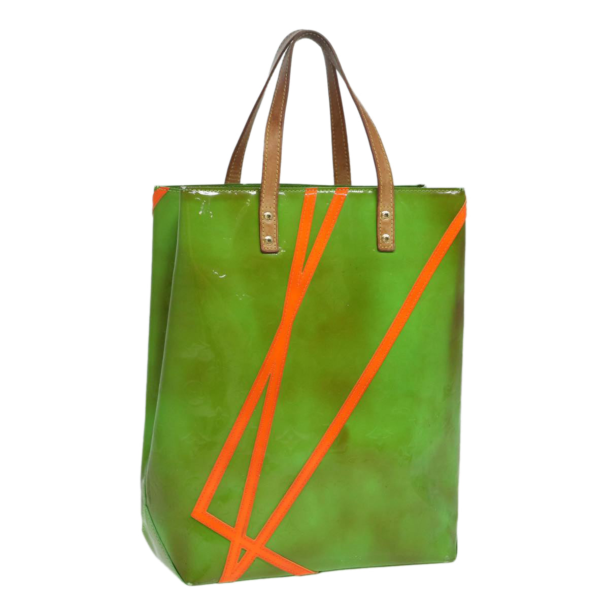 LOUIS VUITTON Monogram Vernis Fluo Reade MM Tote Bag Veil M91901 LV 85183