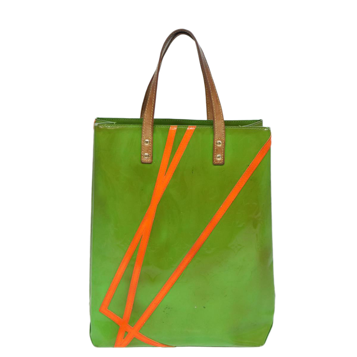 LOUIS VUITTON Monogram Vernis Fluo Reade MM Tote Bag Veil M91901 LV 85183