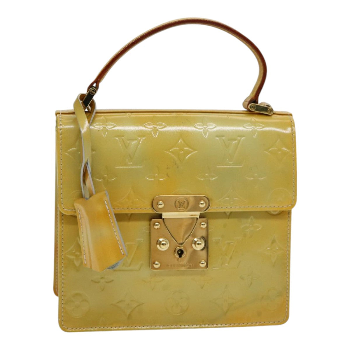 LOUIS VUITTON Monogram Vernis Spring Street Hand Bag Gris M91029 LV 85186