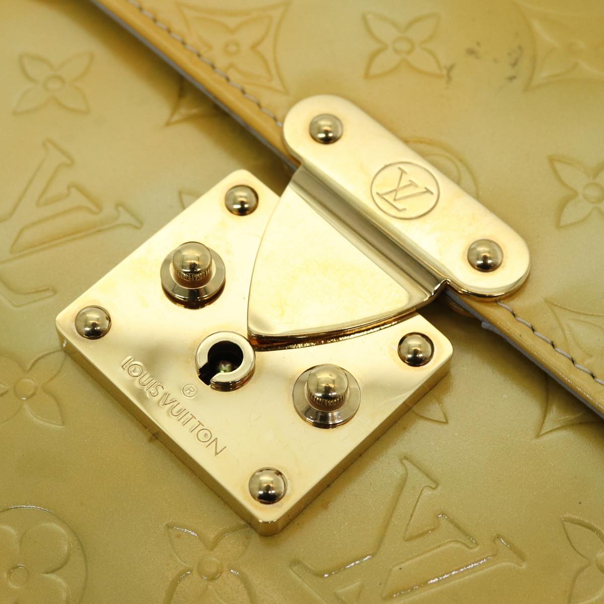 LOUIS VUITTON Monogram Vernis Spring Street Hand Bag Gris M91029 LV 85186