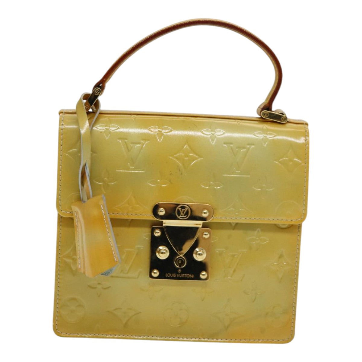 LOUIS VUITTON Monogram Vernis Spring Street Hand Bag Gris M91029 LV 85186