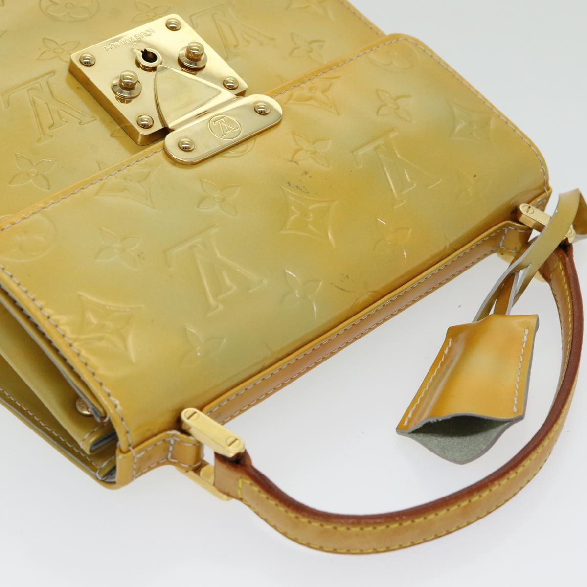 LOUIS VUITTON Monogram Vernis Spring Street Hand Bag Gris M91029 LV 85186