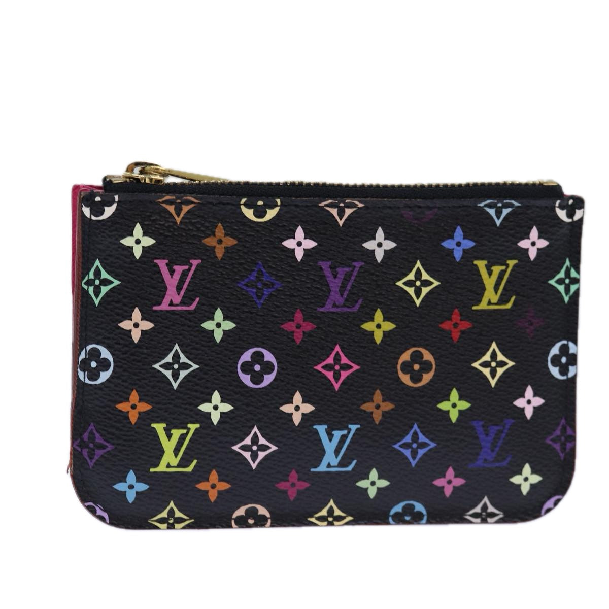 LOUIS VUITTON Multicolor Pochette ClesNM Coin Purse Black M60279 LV 85188