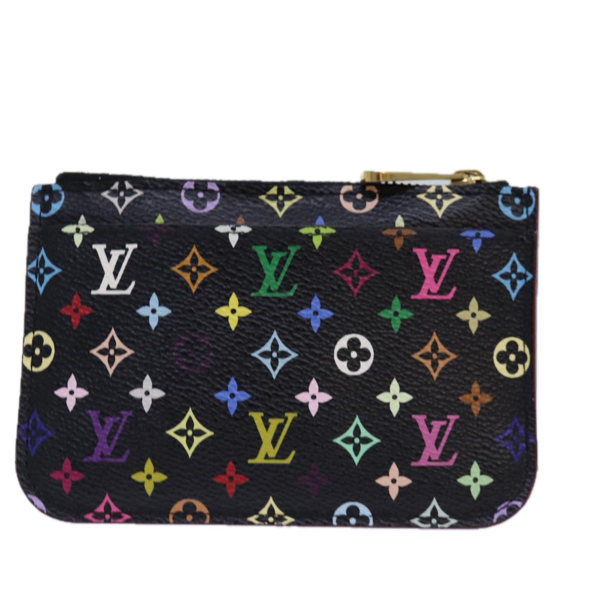 LOUIS VUITTON Multicolor Pochette ClesNM Coin Purse Black M60279 LV 85188