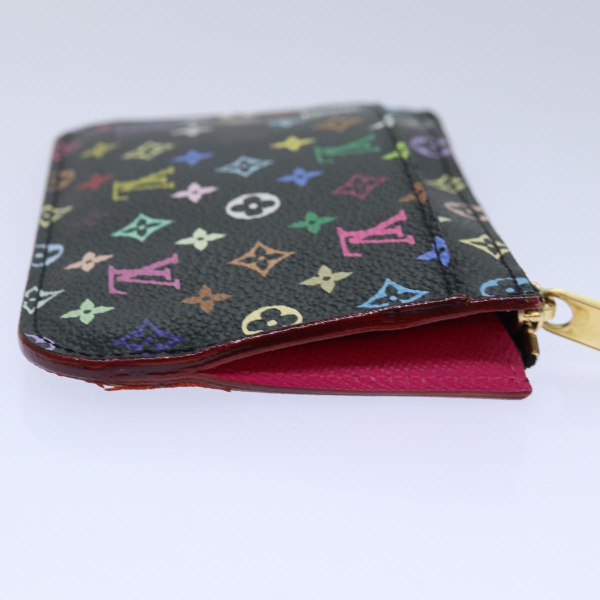 LOUIS VUITTON Multicolor Pochette ClesNM Coin Purse Black M60279 LV 85188