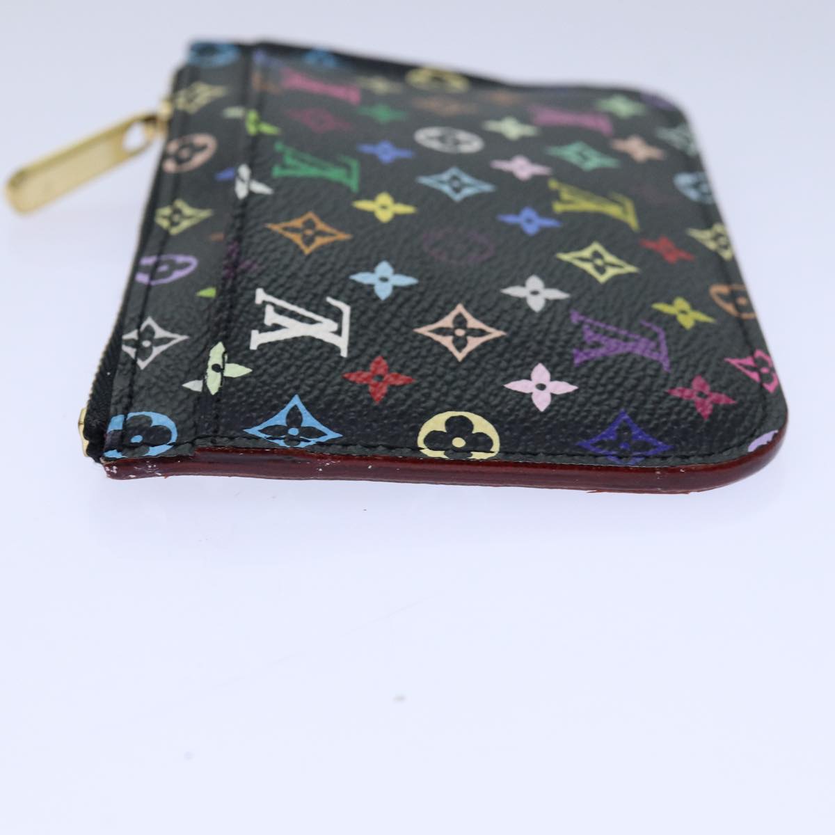 LOUIS VUITTON Multicolor Pochette ClesNM Coin Purse Black M60279 LV 85188