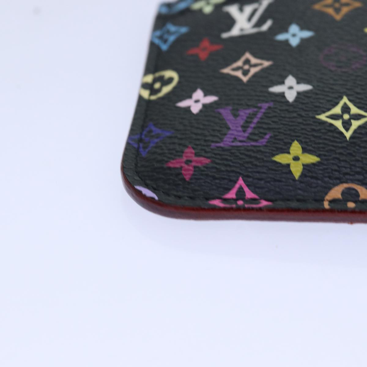 LOUIS VUITTON Multicolor Pochette ClesNM Coin Purse Black M60279 LV 85188