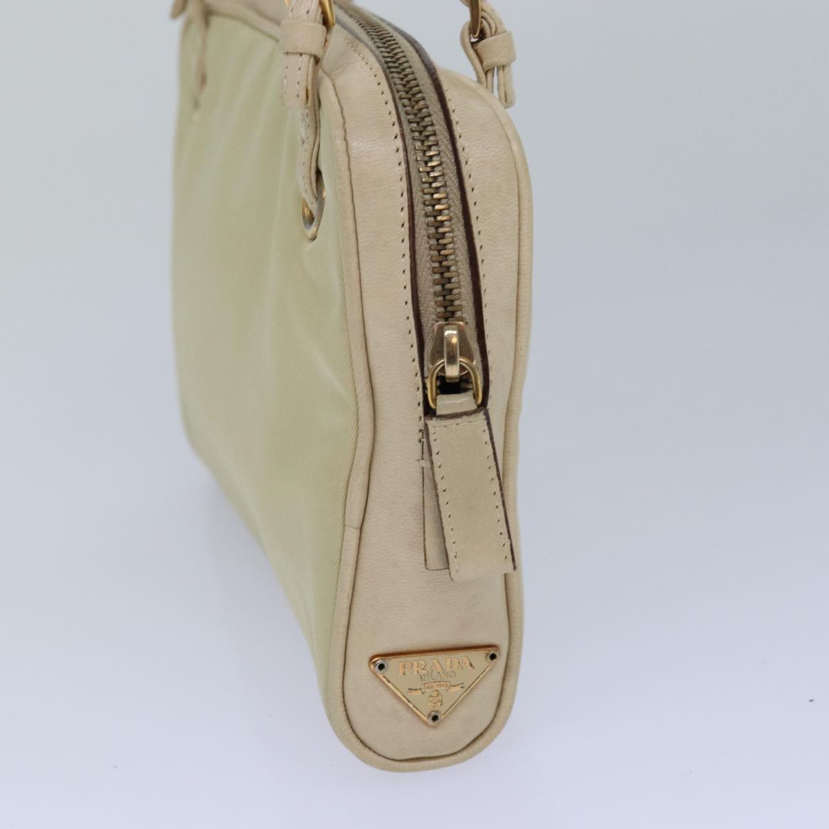 Luxury Prada Hand Bag Nylon Gold Beige  85224