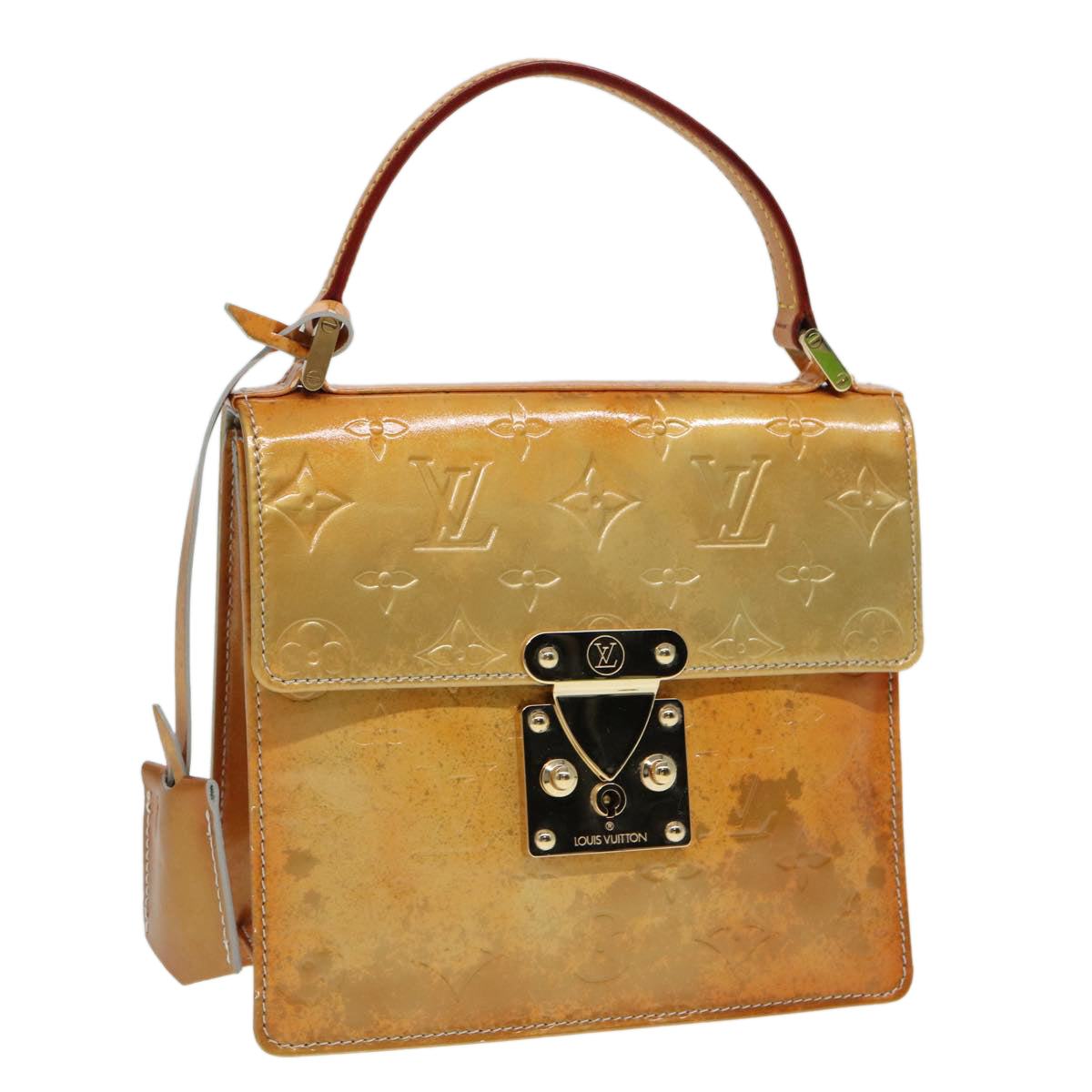 LOUIS VUITTON Monogram Vernis Spring Street Hand Bag Gris M91029 LV 85229