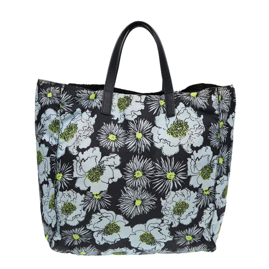 Luxury Prada Tote Bag Nylon Black Blue Silver  85287