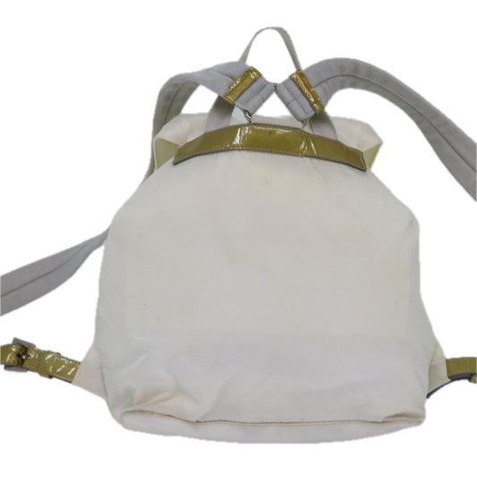 Luxury Prada Backpack Nylon White Silver  85291