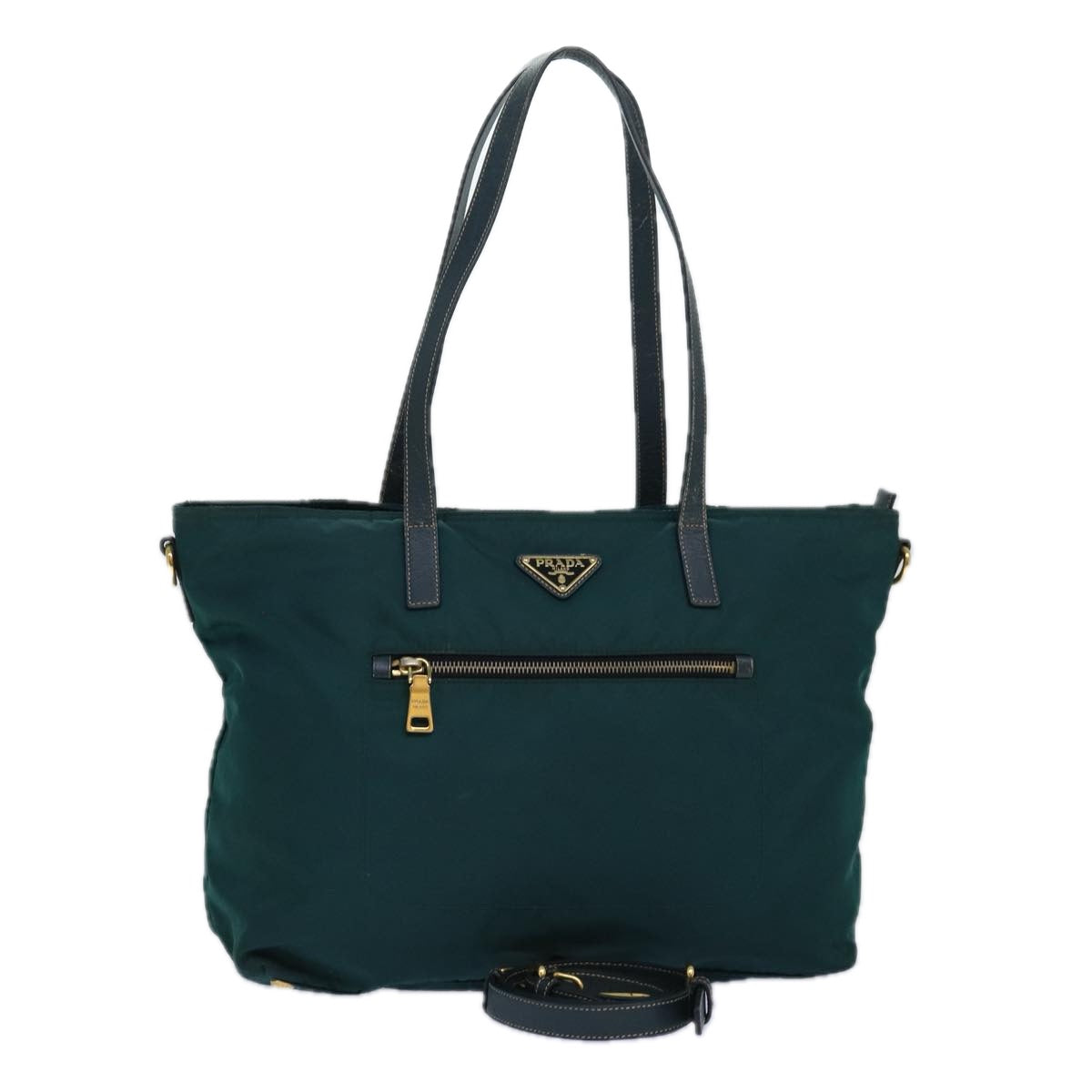 Luxury Prada Tote Bag Nylon 2way Khaki Gold  85294