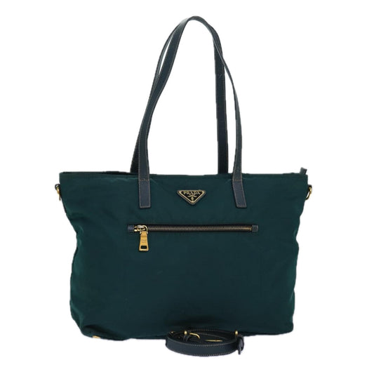 Luxury Prada Tote Bag Nylon 2way Khaki Gold  85294