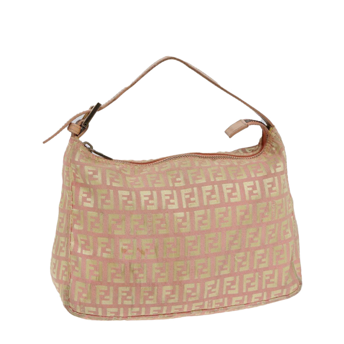 Luxury Fendi Zucchino Canvas Hand Bag Pink Gold85309