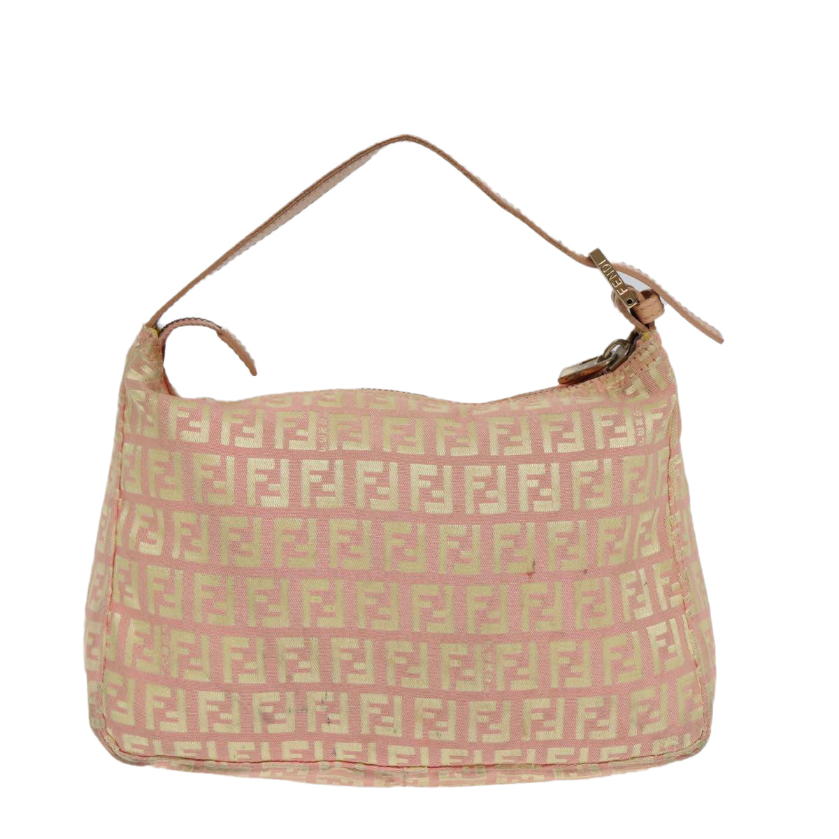 Luxury Fendi Zucchino Canvas Hand Bag Pink Gold85309