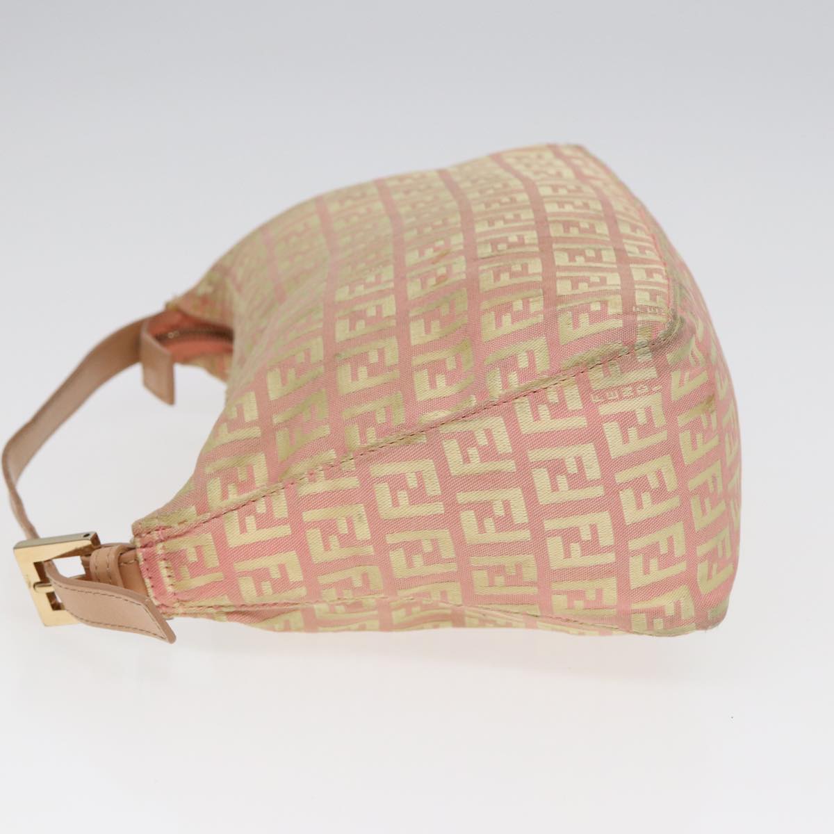 Luxury Fendi Zucchino Canvas Hand Bag Pink Gold85309