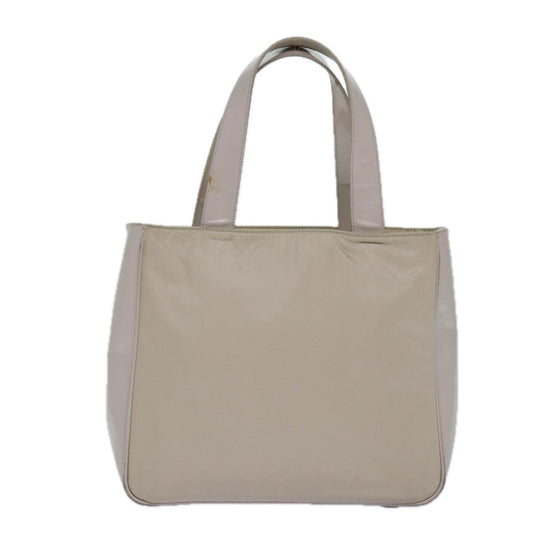 Luxury Prada Tote Bag Enamel nylon Silver White  85365