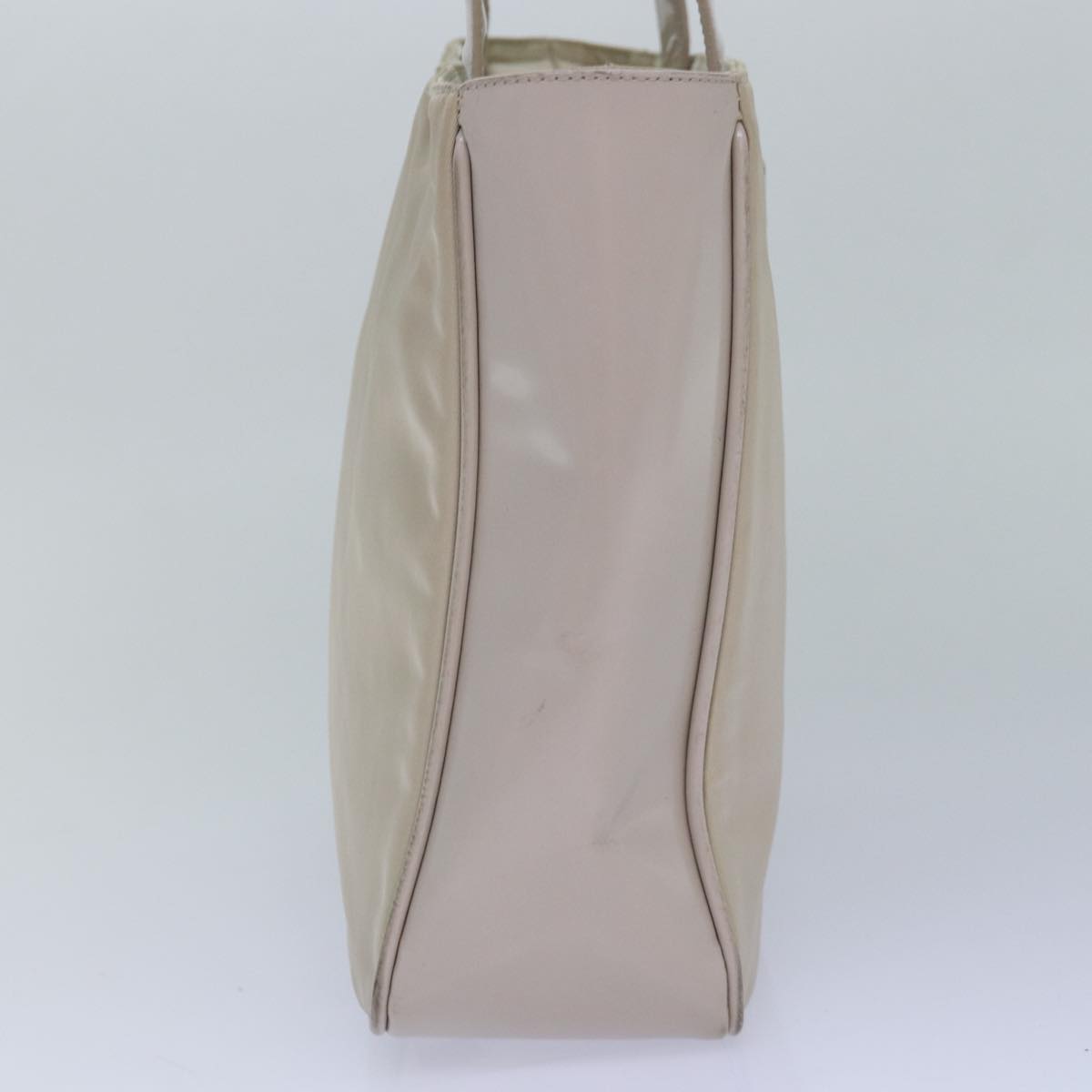 Luxury Prada Tote Bag Enamel nylon Silver White  85365