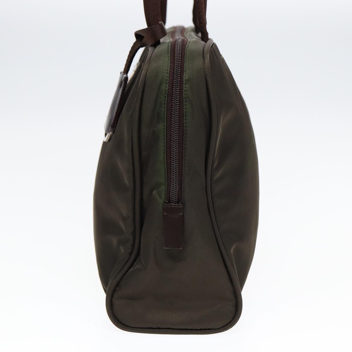 Luxury Prada Tote Bag Nylon Khaki Silver  85398
