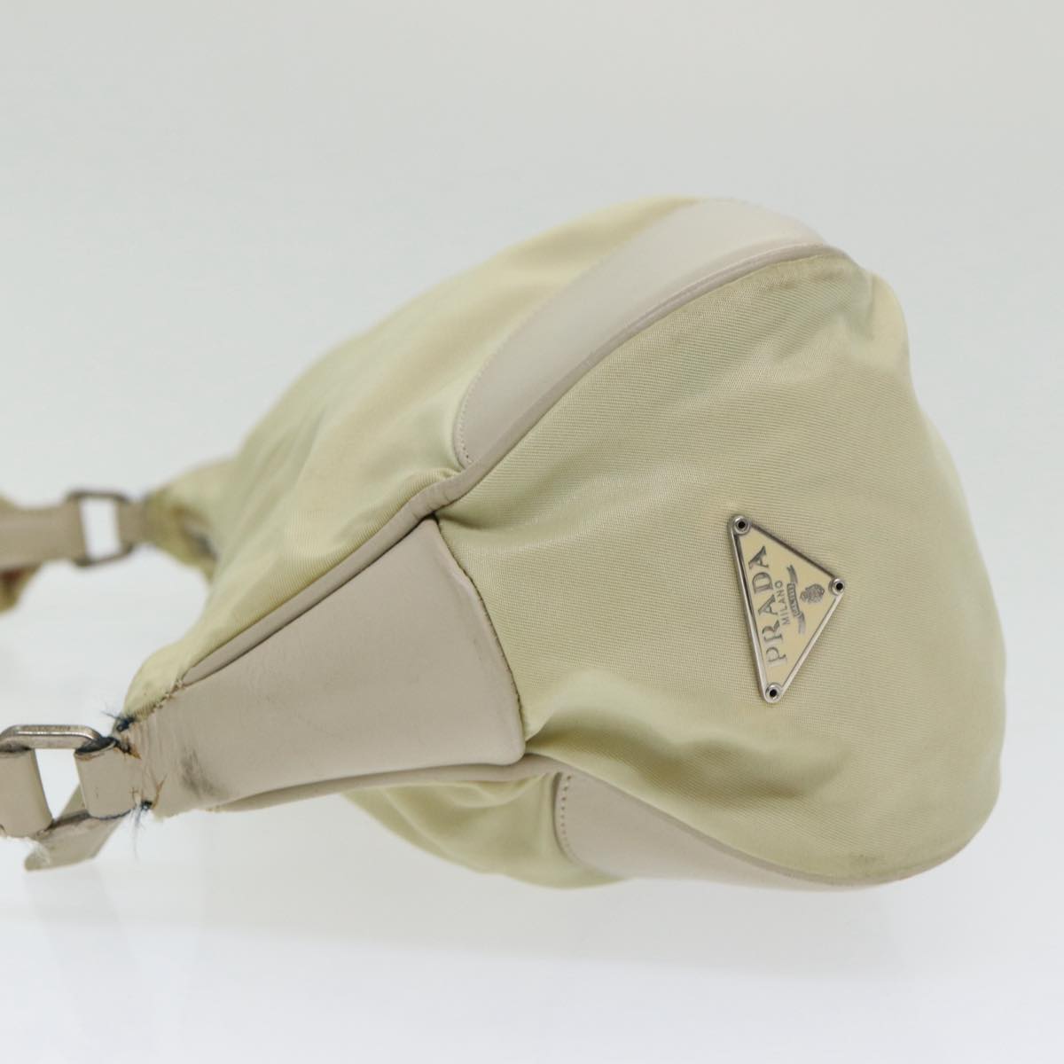 Luxury Prada Shoulder Bag Nylon White Silver  85399