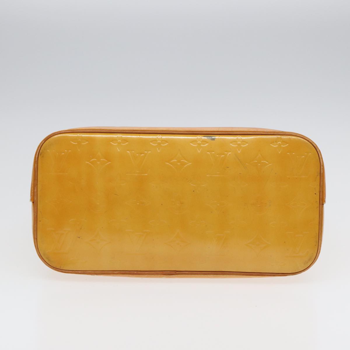 LOUIS VUITTON Monogram Vernis Houston Hand Bag Lime Yellow M91055 LV 85402