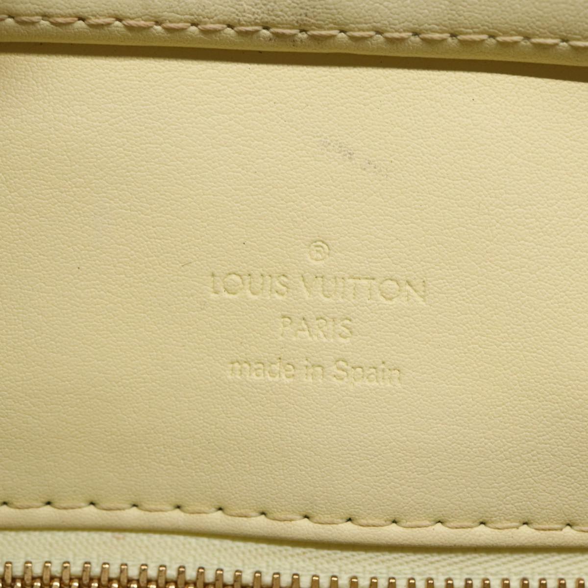 LOUIS VUITTON Monogram Vernis Houston Hand Bag Lime Yellow M91055 LV 85402