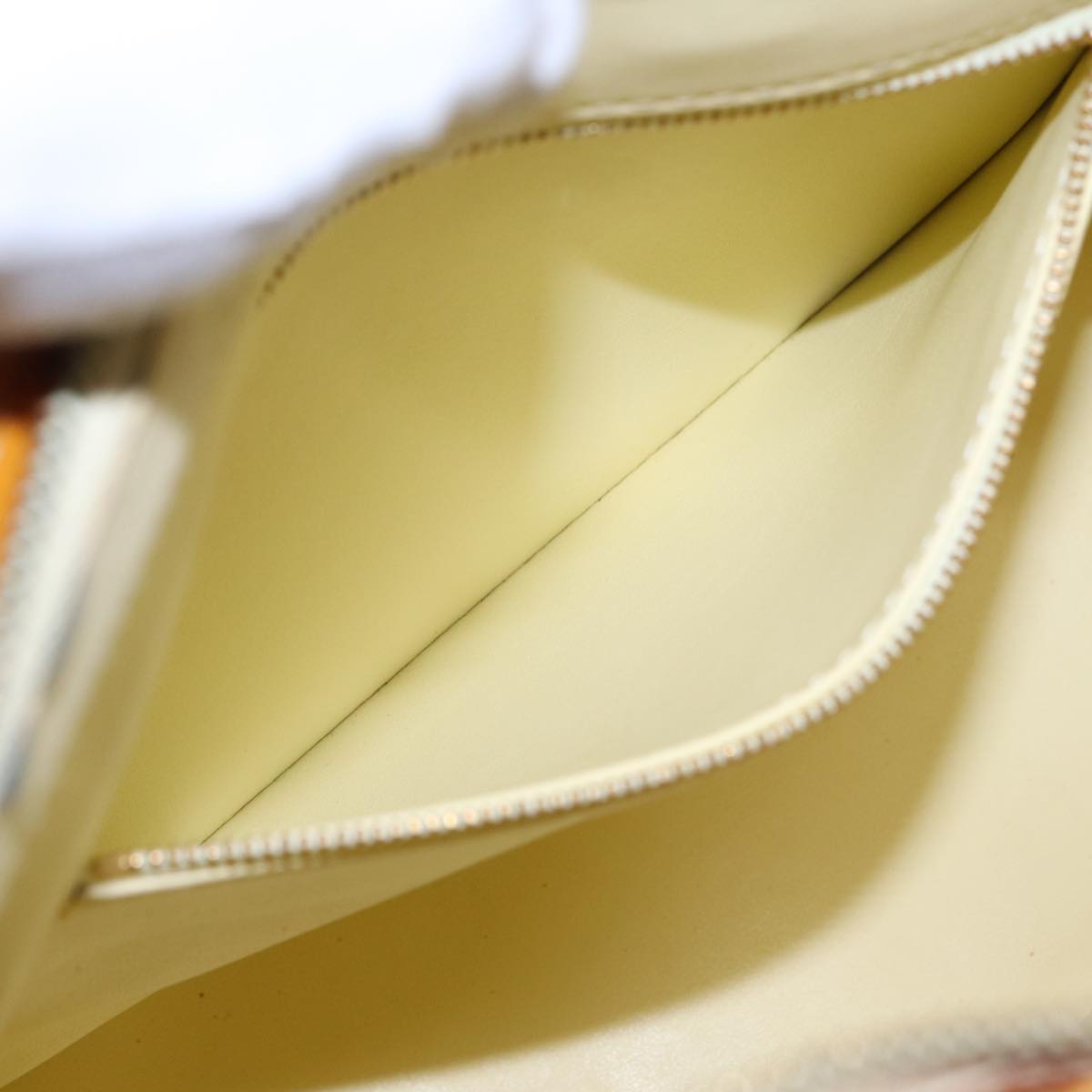 LOUIS VUITTON Monogram Vernis Houston Hand Bag Lime Yellow M91055 LV 85402