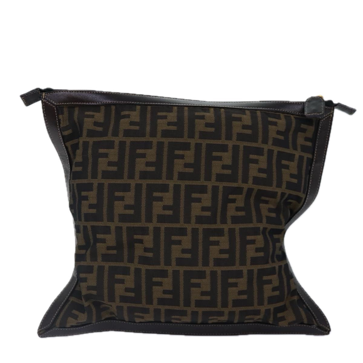 Luxury Fendi Zucca Canvas Clutch Bag Brown Black gold85411