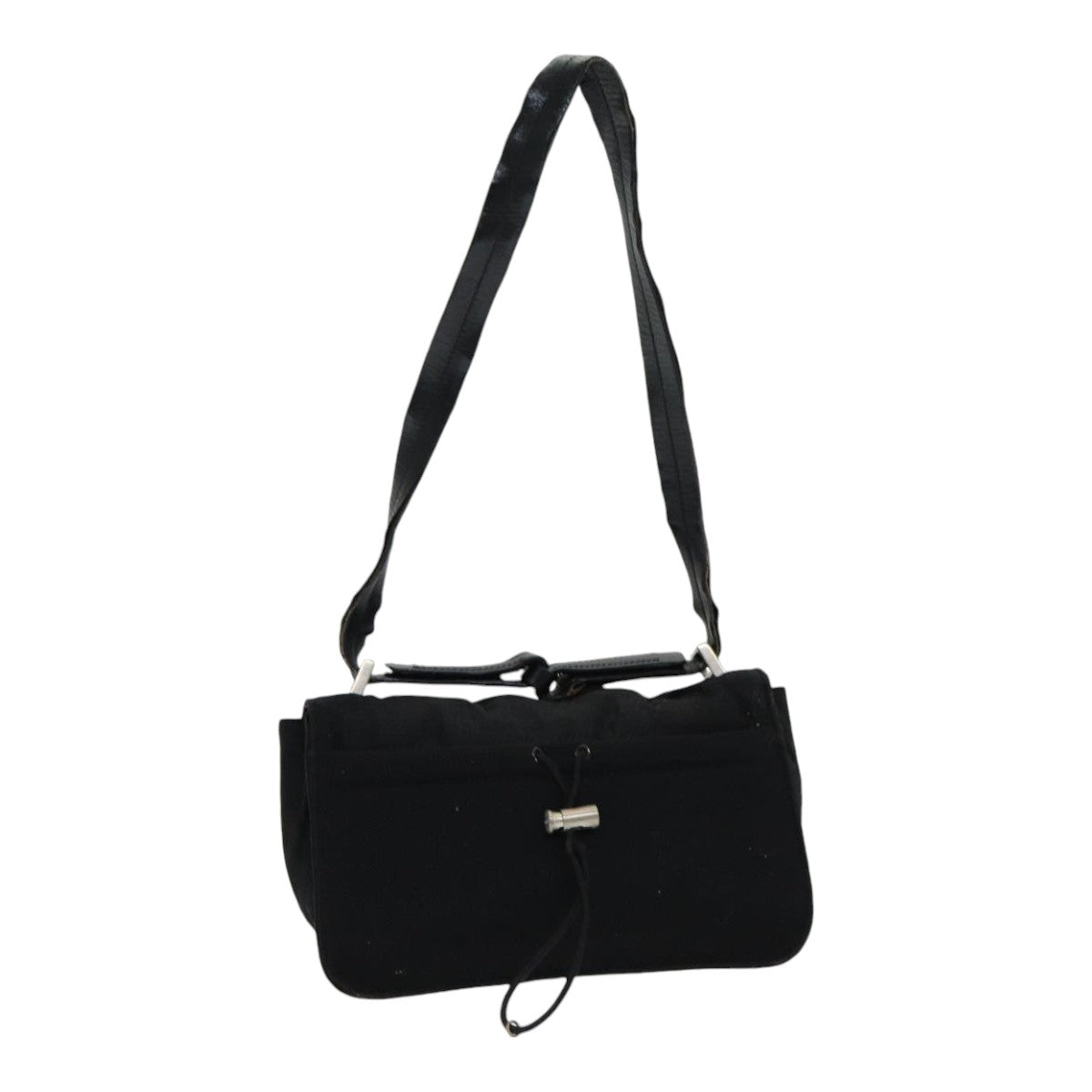 Luxury Prada Shoulder Bag Nylon Black Silver  85439