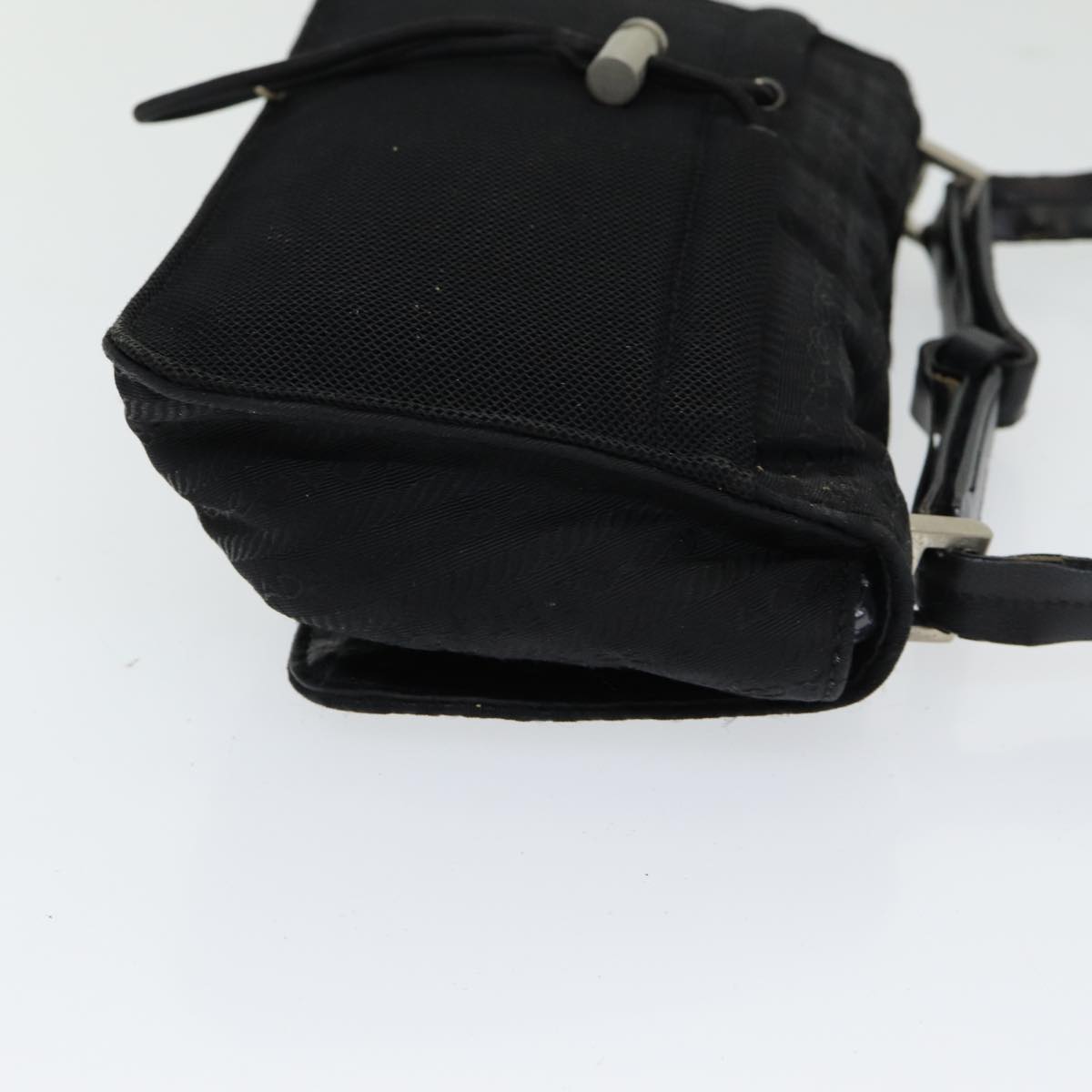 Luxury Prada Shoulder Bag Nylon Black Silver  85439