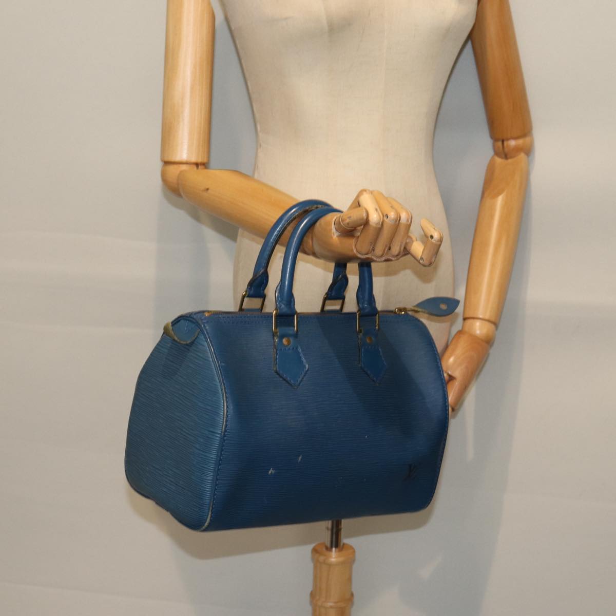 LOUIS VUITTON Epi Speedy 25 Hand Bag Toledo Blue M43015 LV 85451