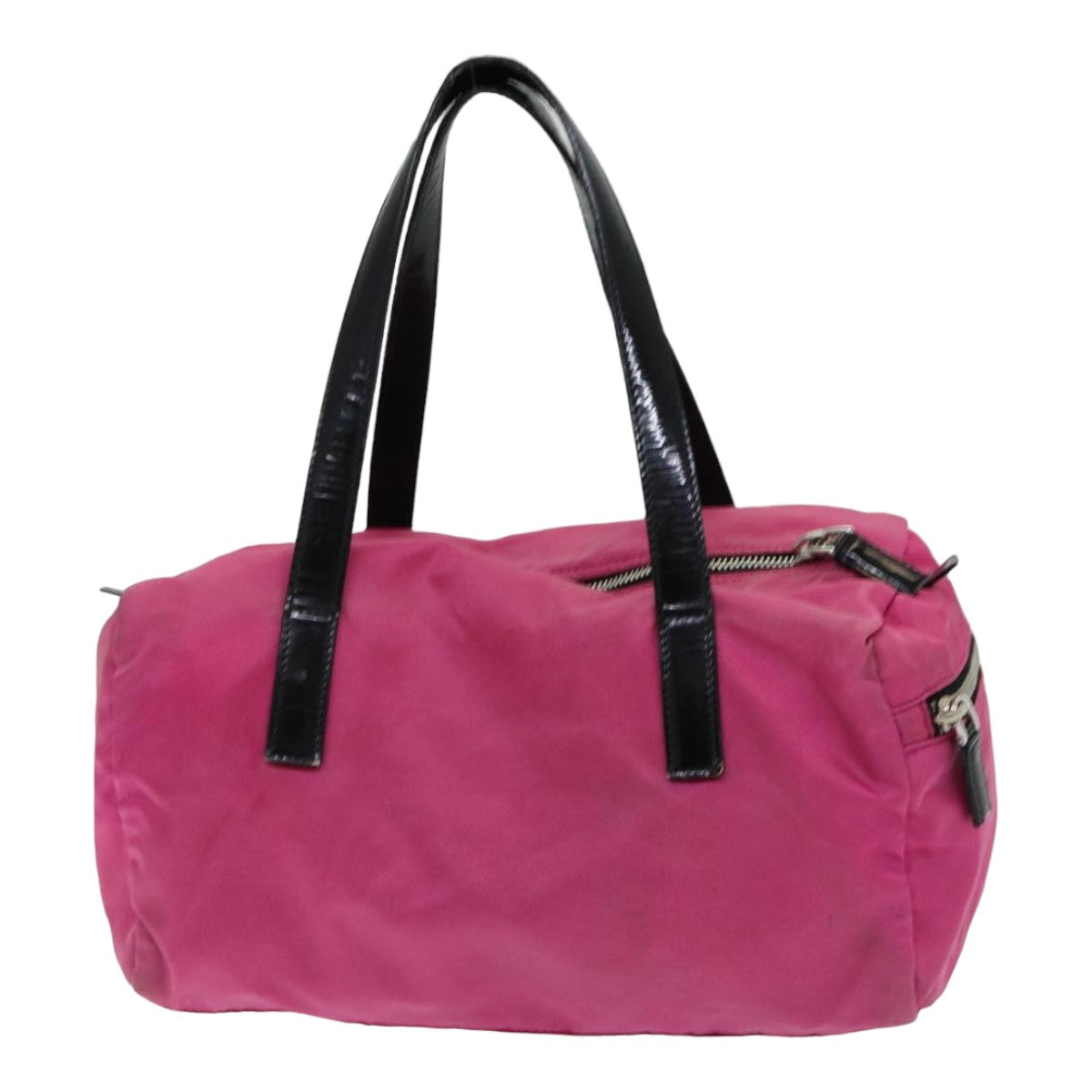 Luxury Prada Hand Bag Nylon Pink Silver  85465