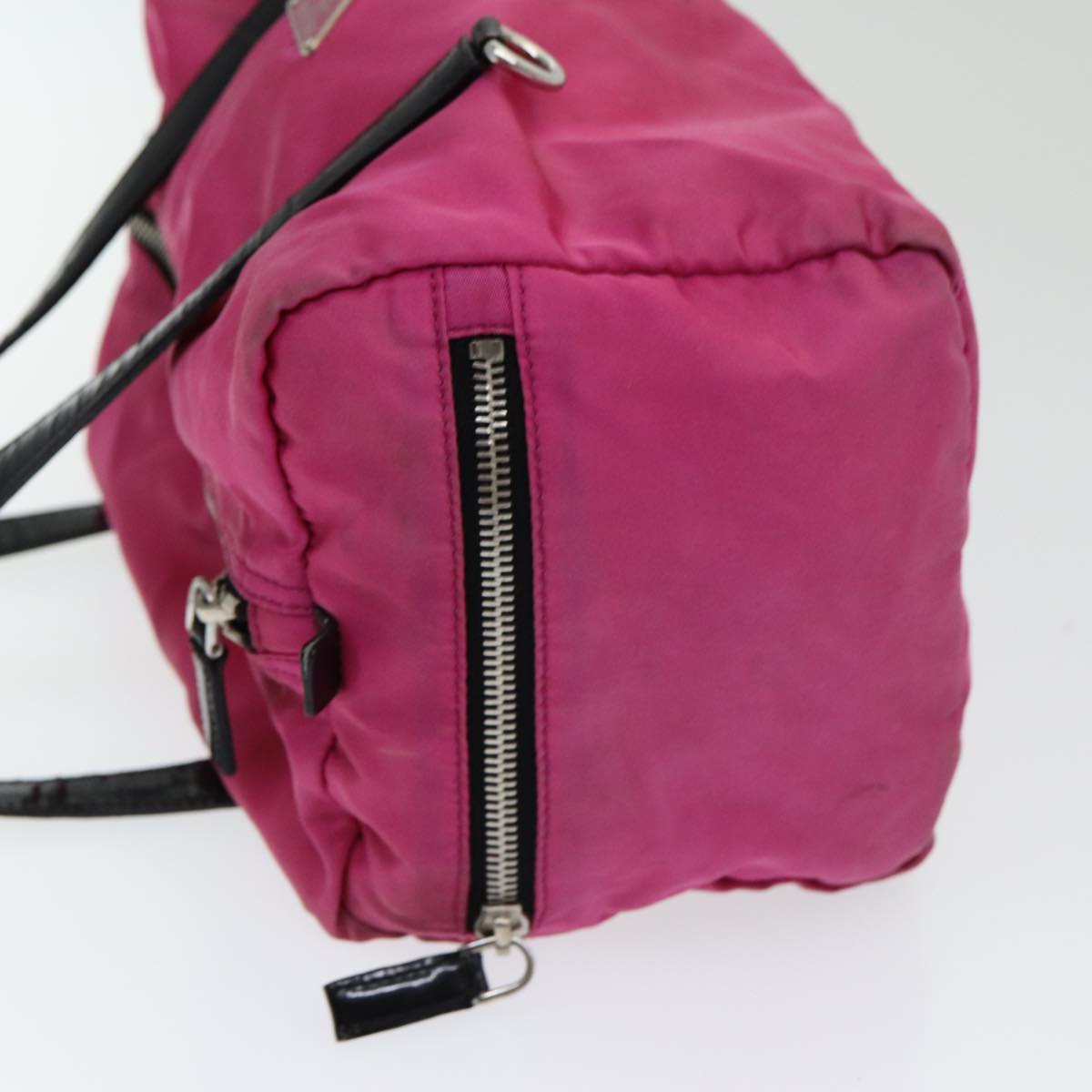 Luxury Prada Hand Bag Nylon Pink Silver  85465